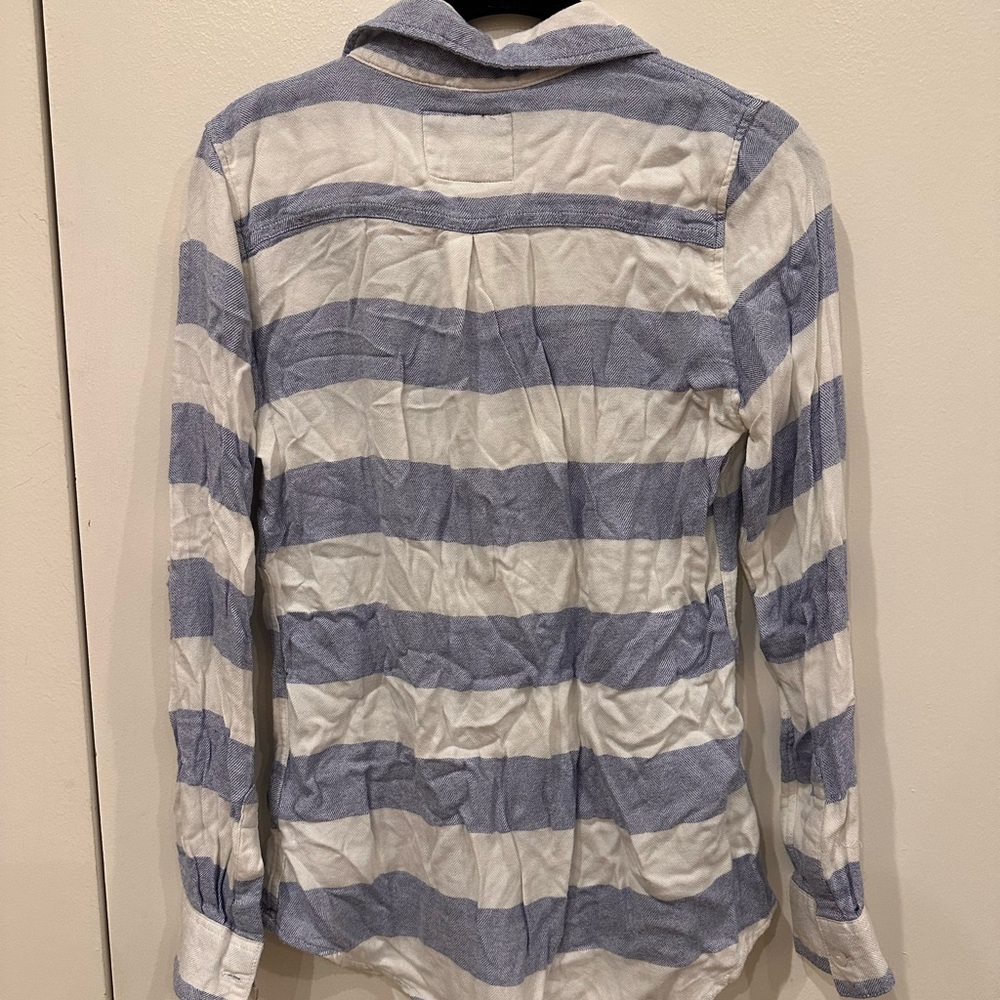 Rails Blue/White Striped Flannel Button Down Shor… - image 3